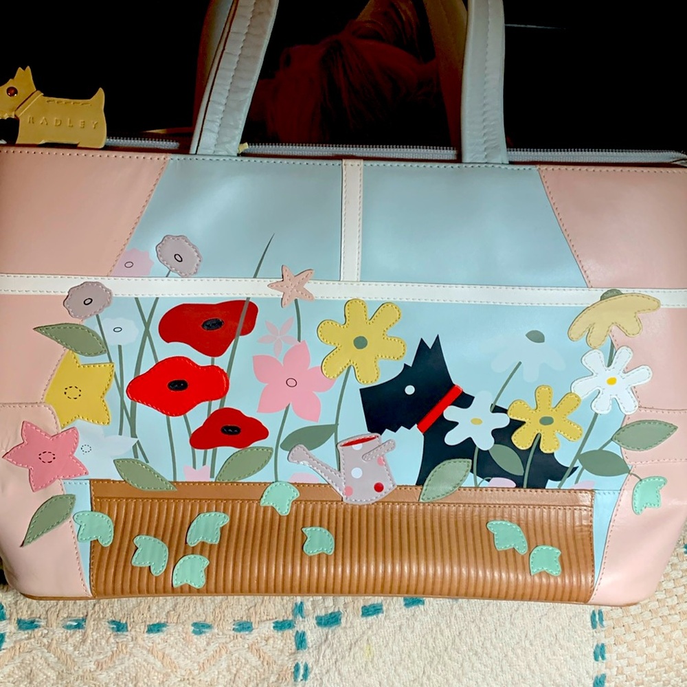 Radley Handbag with Scotty dog in flower box